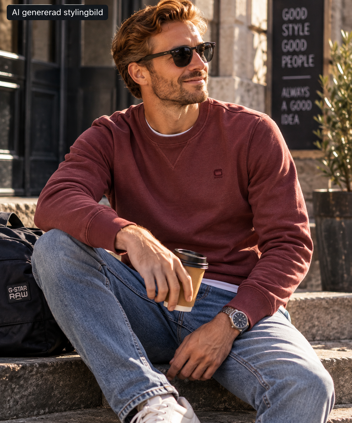 G-Star RAW Vinröd sweatshirt
