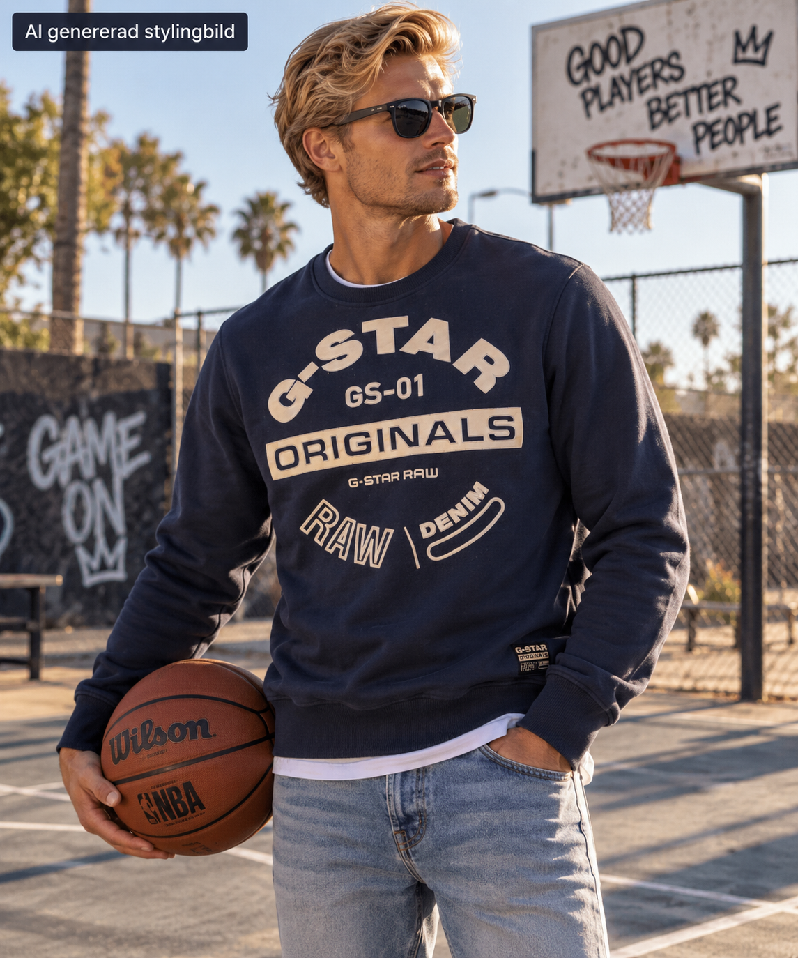 G-Star RAW Originals GS-01 sweatshirt, mörkblå