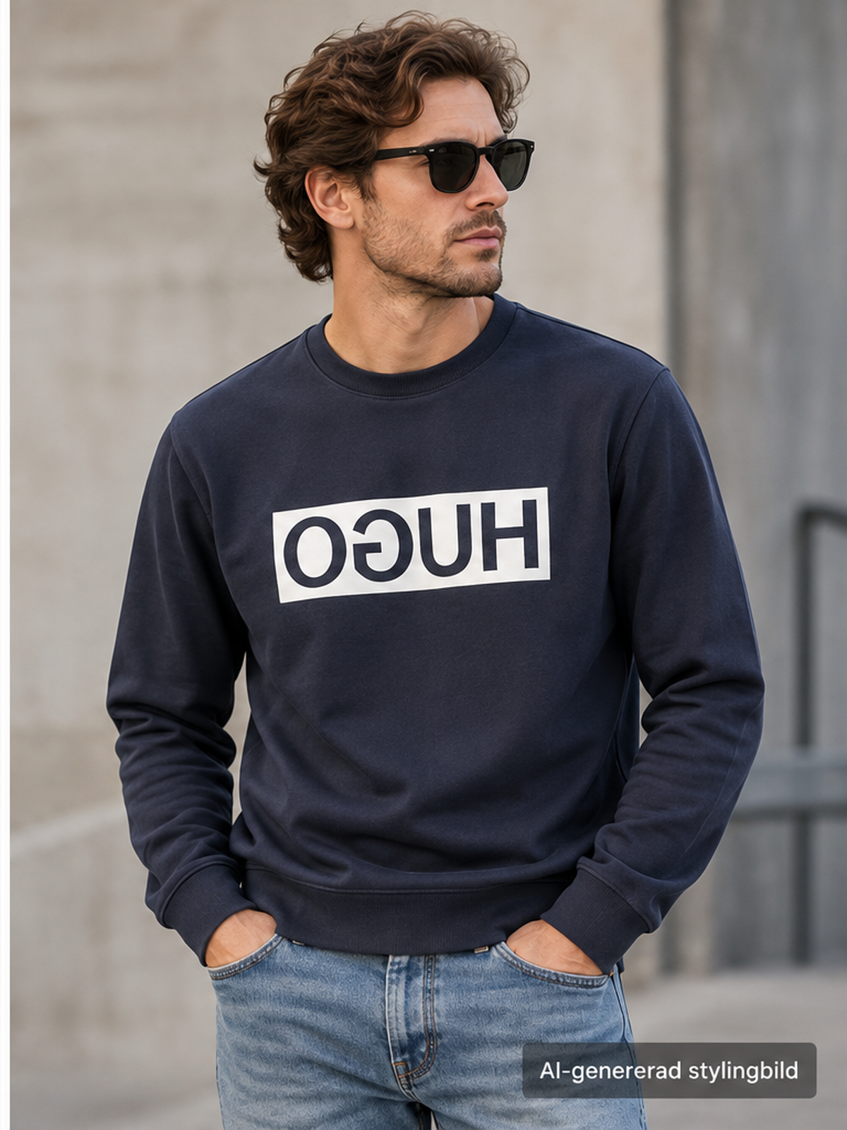 HUGO Hugo Boss Sweatshirt, mörkblå